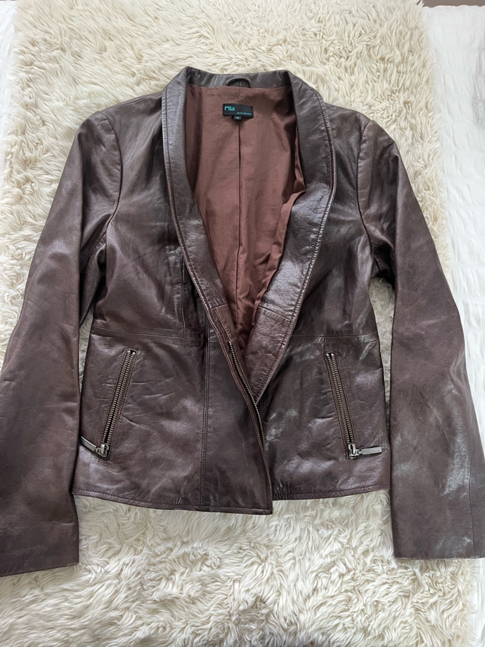 North Beach Women's Vintage Brown Leather Jacket | Medium